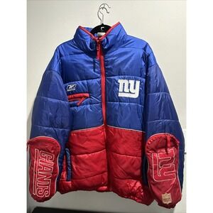 NY Giants Reebok Puffer Jacket Coat Mens Size XL New York Vintage RARE